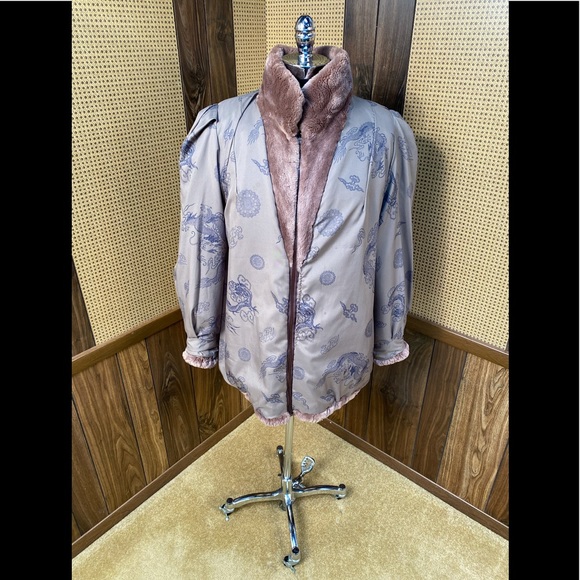 Alaska Fur Gallery Dyed Tan Sheared Beaver Fur Zippered Coat Jacket Medium - Picture 5 of 10